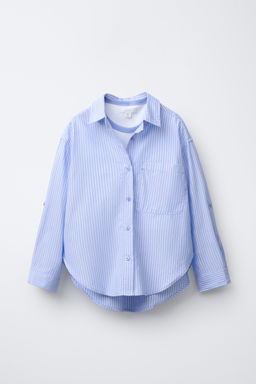 STRIPED SHIRT WITH CONTRAST RIB NECK T-SHIRT PACK - Zara фото 2
