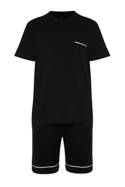 TRENDYOL MAN Gri Melanj Regular Fit Biyeli Orme Sortlu Pijama Tak?m? TMNSS24PT00021 - Trendyolmilla фото 7