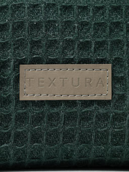Косметичка женская на молнии TEXTURA, объёмная, большая, мягкая, зелёная