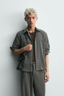 CAMISA RELAXED FIT TEXTURA IRREGULAR / Verde gris - Zara фото 2