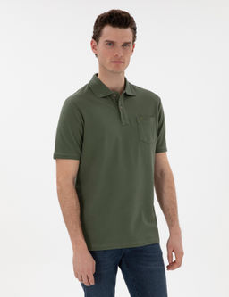 Haki Regular Fit K_vr_lmaz Polo Yaka Basic Ti__rt