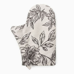 Варежка-прихватка Этель Black flowers, 20?27 см,100% хлопок, саржа 190 г/м?