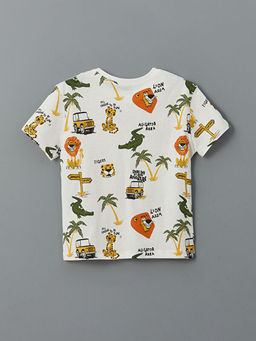 Bisiklet Yaka Bask?l? Erkek ?ocuk Ti??rt