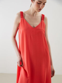 V Yaka Ask?l? A Kesim Elbise