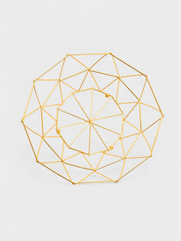 Ваза для фруктов «Доляна. Геометрия Голд», 25.5×27×10 см, золотистая