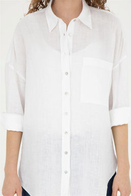 Женская белая рубашка с длинным рукавом - U.s. polo assn фото 6