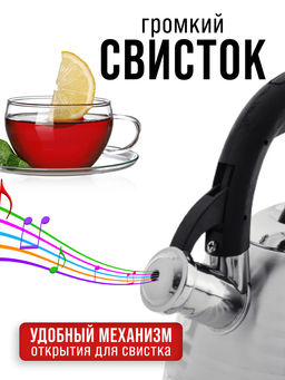 29776 Чайник мет 3 л пласт/руч со свист MB (х12) - Mayer&boch фото 9