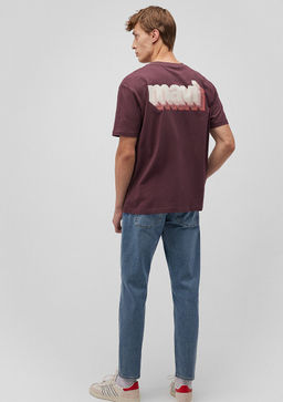Mavi Logo Bask?l? Bordo Tisort