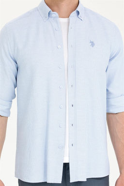 U. S. Polo Assn Мужская голубая рубашка с длинным рукавом - U.s. polo assn фото 13