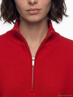 Dik Yaka Oversize Kad?n Triko Kazak