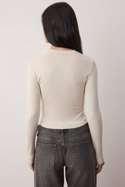 Tas-Koyu Kahverengi Ikili Paket Crop/K?sa Fitted/Vucuda Oturan Orme Bluz TWOAW25BZ00061