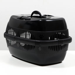 Переноска для животных до 12 кг Пижон 49х33х32см, металлическая дверь, черная  фото 3