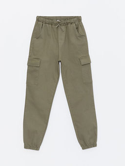 Beli Lastikli K?z ?ocuk Kargo Jogger Pantolon