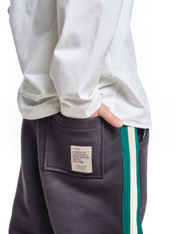 Брюки с лампасом для мальчика штаны спортивные 22-7681 светлый графит - Mini maxi фото 35