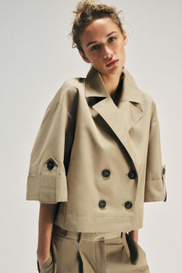 TRENCH CORTO MANGA CORTA / Tostado - Zara фото 2