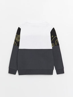 Bisiklet Yaka Bask?l? Uzun Kollu Erkek ?ocuk Sweatshirt - Waikiki фото 2