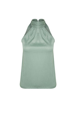 Mint Regular/Normal Kal?p Dik Yaka Fit Pilise Esnek Orme Bluz TWOSS23BZ00952