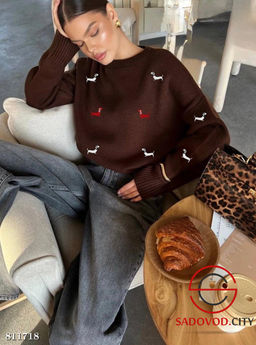 Свитер женский с таксами - Bruno фото 3