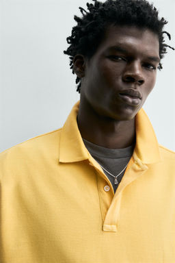 POLO PIQU? REGULAR FIT LAVADO / Amarillo - Zara фото 5