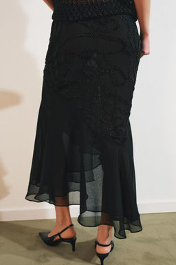 BEADED RUFFLE MIDI SKIRT - Zara фото 3