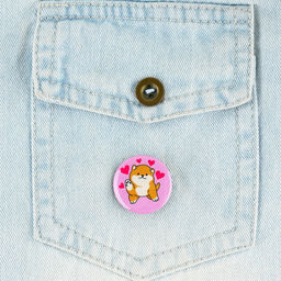 Цена за 10 шт. Значок металлический закатной Милые анимешки, d=2.5 см, МИКС