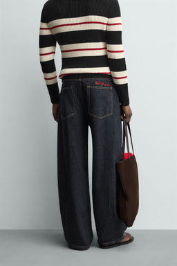 JEANS BALLOON FIT BORDADO CUPIDO / Azul - Zara фото 3