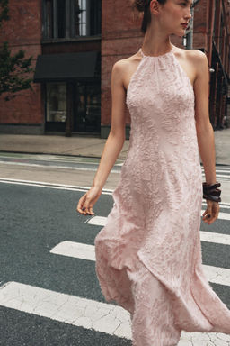HALTER FRAYED MIDI DRESS - Zara фото 10