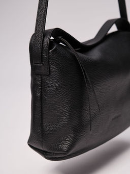 Сумка кожаная багет Deboro 30963 черная