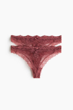 Pack de 2 bragas thong de encaje - H&m фото 3