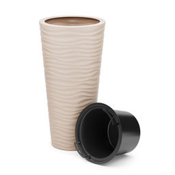 Кашпо Оазис 63л (со вставкой 13л) св.бежевый М8083*-* - Альтернатива фото 5