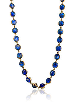 Необычное ожерелье с ярко-синим балтийским янтарём Сорбонна