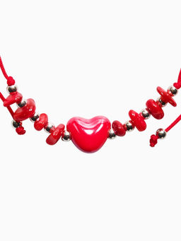 Цена за 3 шт. Браслет-оберег «На любовь» крошка,  цвет красно-бордовый