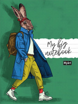 Блокнот 250*185мм, 48л. "My big notebook. Заяц" линия (MyArt, 06376-6 / 6576) выб. лак