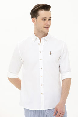 U. S. Polo Assn / Мужская белая рубашка с длинным рукавом - U.s. polo assn фото 4