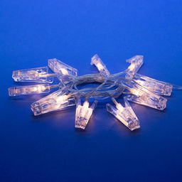 ULD-S0200-010/STB/2AA WARM WHITE IP20 CLIPS Гирлянда светодиодная на батарейках 2AA (не в/к), Прищепки, 2м. 10 светодиодов. Теплый белый свет. Провод прозрачный. TM Uniel.