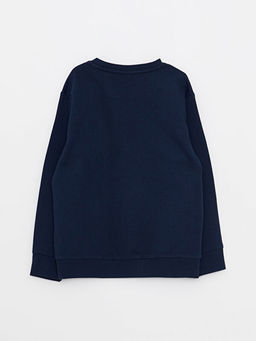 Bisiklet Yaka Bask?l? Uzun Kollu Erkek ?ocuk Sweatshirt - Waikiki фото 2