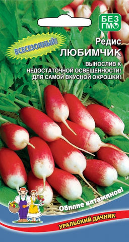 Редис ЛЮБИМЧИК Всесезонный! Вынослив к недостаточной освещенности! Для самой вкусной окрошки! Обилие витаминов!