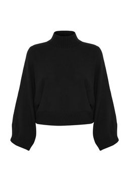 Siyah Genis Kal?p Ispanyol Kol Triko Kazak TWOAW23KZ01838 - Trendyolmilla фото 2