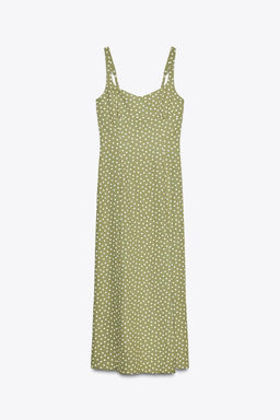 POLKA DOT LINEN BLEND MIDI DRESS - Zara фото 7