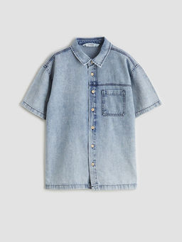 Basic K?sa Kollu Erkek ?ocuk Jean G?mlek