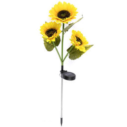 Цена за 2 шт. Садовый светильник Подсолнухи, уличный, на солнечной батарее, 70 см, 30 LED, свечение тёплое белое - Luazon lighting фото 3