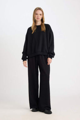 Стильные широкие спортивные штаны с широкими штанинами, эластичным поясом и полосками - Defacto фото 3