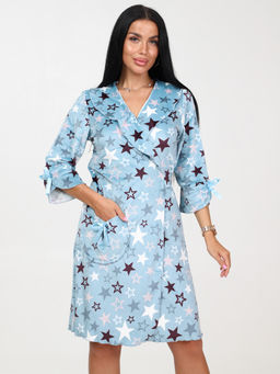 131 ХАЛАТ ЖЕНСКИЙ (Звёзды (голубой)) - А-дина фото 2