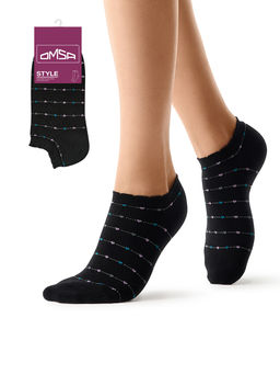 (Omsa) Omsa Style 552 нос.жен. с мелким рисунком сердечки и пикотами на борту  фото 2