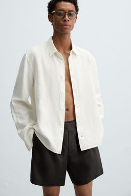 100% LINEN BERMUDA SHORTS - Zara фото 5