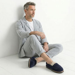 Тапочки-лоферы арт. М6/02-05 Ультрамарин - Altro фото 3