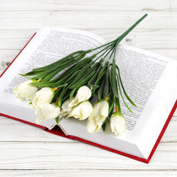 Цена за 10 шт. Цветок искусственный Букет тюльпанов 34 см 6 веток / NT596 /уп 600/ - Галеонтрейд фото 22