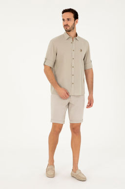 Мужская базовая рубашка цвета хаки с длинным рукавом Неожиданная скидка в корзине - U.s. polo assn фото 4