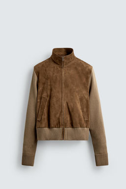 LIMITED EDITION COMBINED LEATHER JACKET - Zara фото 9