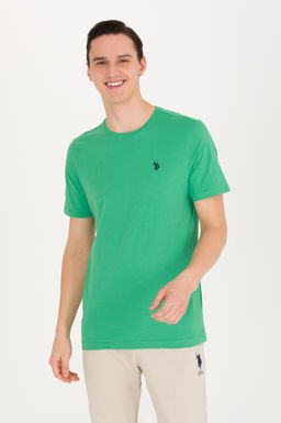 U. S. Polo Assn Мужская зеленая базовая футболка с круглым вырезом - U.s. polo assn фото 4